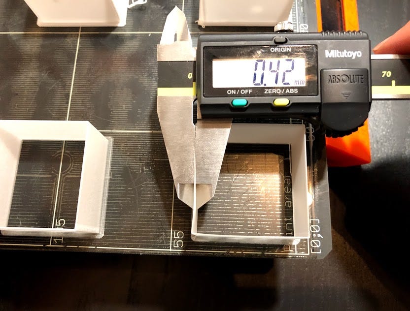 LW-PLA print cubes with decreasing steps